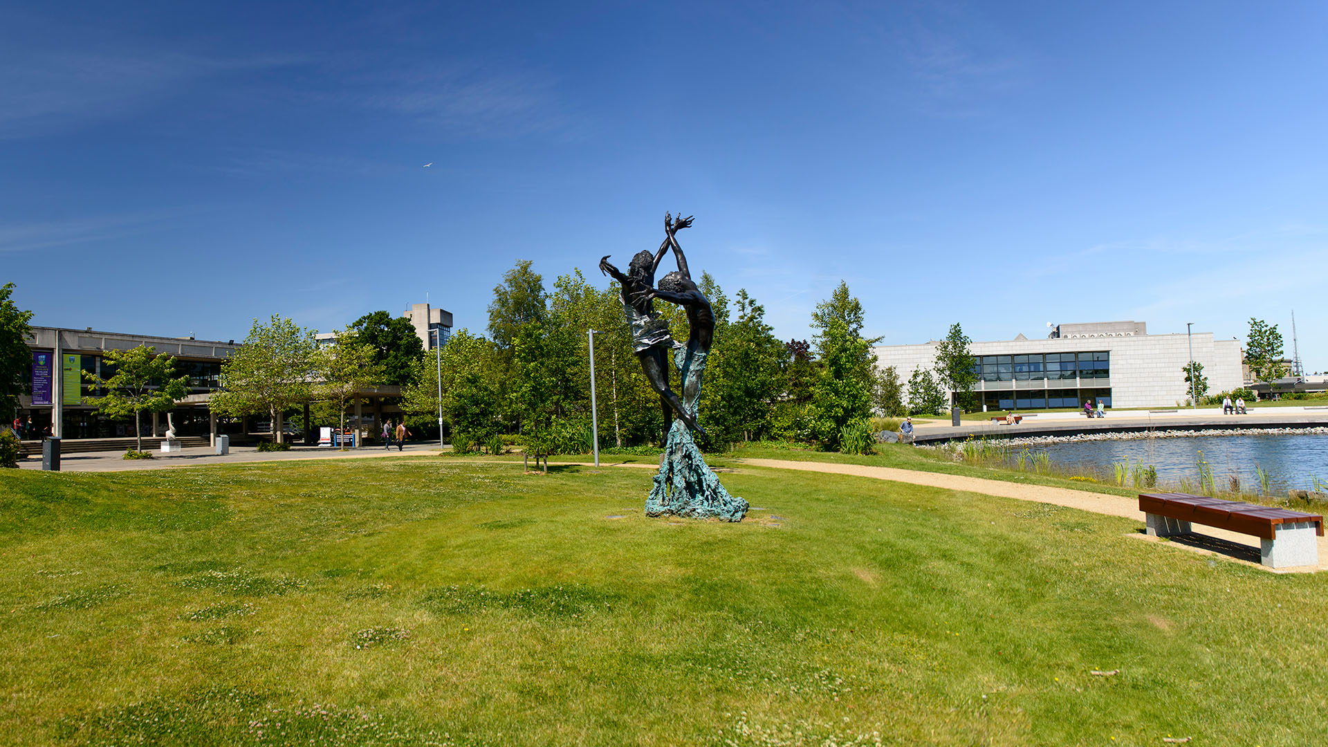 Sculpture by the upper lake at UCD